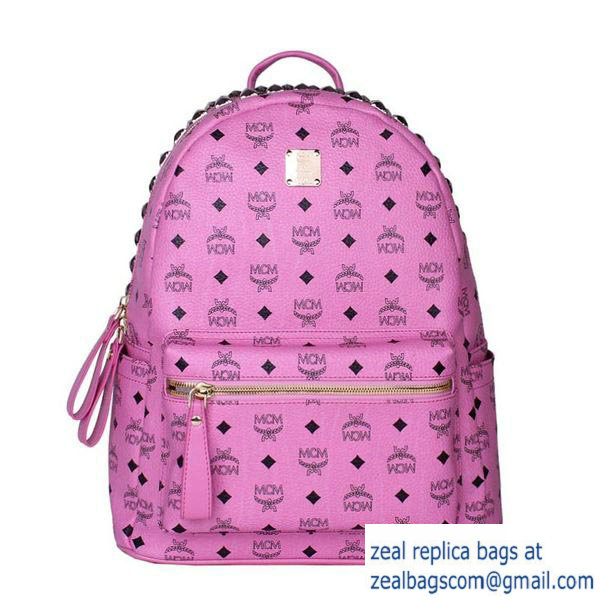 High Quality Replica MCM Medium Top Studs Backpack MC4232 Rosy